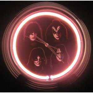  KISS Army Rock Band Four Faces Concert Album Neon Clock 
