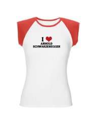 Love Arnold Schwarzenegger Womens Cap Sleeve T  Political Womens 