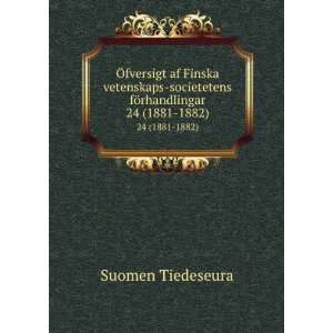   societetens fÃ¶rhandlingar. 24 (1881 1882) Suomen Tiedeseura Books