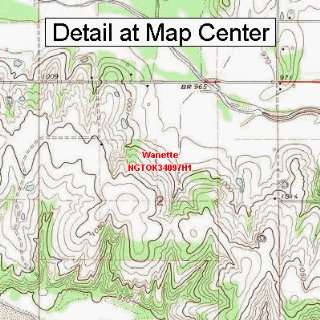 USGS Topographic Quadrangle Map   Wanette, Oklahoma (Folded/Waterproof 