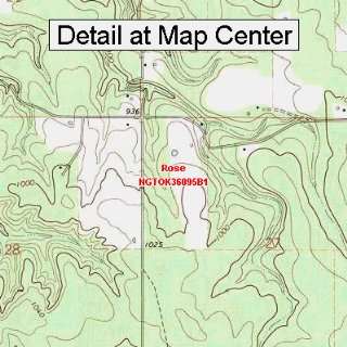  USGS Topographic Quadrangle Map   Rose, Oklahoma (Folded 