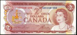 Bank Note 2 dollars 1974 Canada P86a Unc  