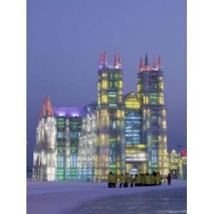 Ice Cathedral, Buildings Built of Ice, Ice and Snow Festival, Harbin 