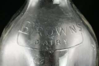 Vintage Valparaiso IN Quart Browns Dairy Milk Bottle  