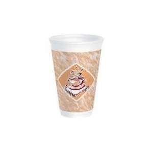   Diameter, 4 Height 12 oz Cafe G Design Red Accent Printed Foam Cup