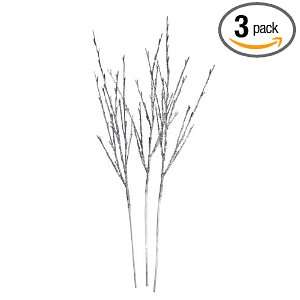 Floral Lights Lighted Silver Glitter Branch (set of 3 Branches) with 