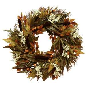 4752185 Artificial Holiday Wreath 22 Inches in Diameter with Cattails 
