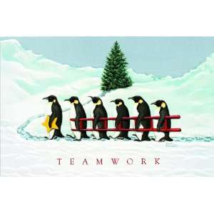  Penguin Procession Holiday Cards