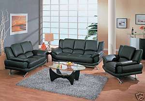 Modern Living Room Set in Black Red or Cappuccino  