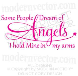 DREAM OF ANGELS Quote Vinyl Wall Decal INSPIRATIONAL  