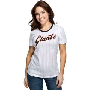 San Francisco Giants Womens Nike White Cooperstown Pinstripe T Shirt