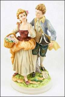 Large VINTAGE Porcelain ANDREA SADEK Figurine COLONIAL Couple #7578 