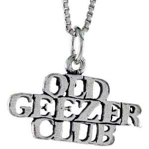 Sterling Silver OLD GEEZER CLUB Talking Pendant Jewelry