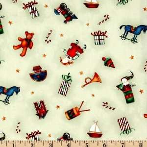  44 Wide Jolly Ol St. Nick Toys Winter Green Fabric By 