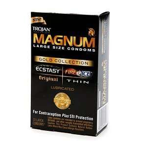 Trojan Magnum Gold Collection, Premium Latex Condoms, Large 10 ct 