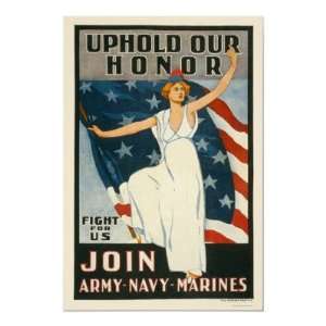  Uphold our honor   Join Army Navy Marines Posters