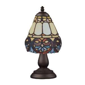   Light 13 Tiffany Bronze Table Lamp with Tiffany Glass 080 TB 21