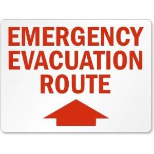  Emergency Evacuation Route (Arrow Up) Aluminum Sign, 24 x 