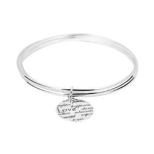 Sterling Silver Love Happiness Laughter Respect Graffiti Charm Three 