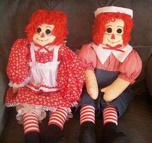 VINTAGE HANDMADE 1984 RAGGEDY ANN AND ANDY 25 DISPLAY DOLLS MINT 