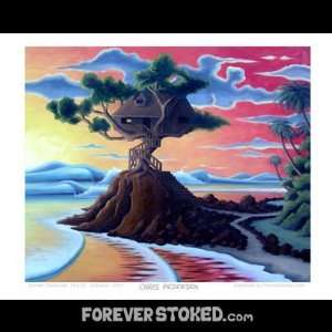  Forever Stoked SUNSET TREEHOUSE 8 X 10 in. Surf Print 