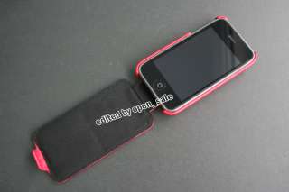 Red Flip Leather Case Cover for iPhone 3G 3GS  