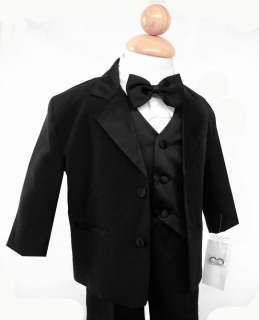 Brand New Toddler Boy Wedding Tuxedo Suit Black size 4T  