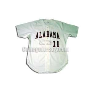White No. 11 Game Used Alabama Wilson Baseball Jersey  
