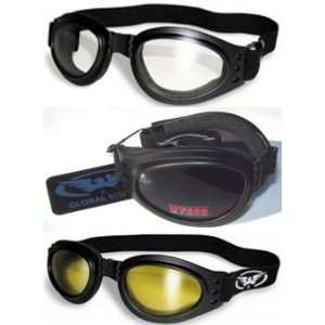  3 Motorcycle Goggles & Storage Bags/Pouches Clear Smoked 