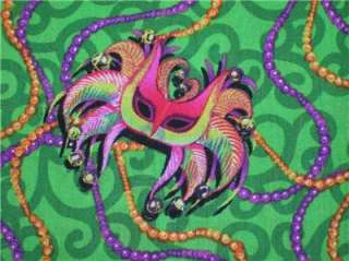 New Mardi Gras Fabric BTY Party Beads  