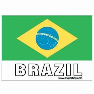 Brazil Country Flag bumper sticker decal with BRAZIL 
