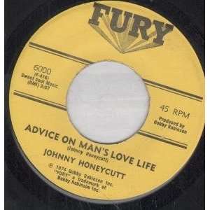   LOVE LIFE 7 INCH (7 VINYL 45) US FURY 1974 JOHNNY HONEYCUTT Music