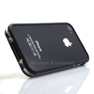 Black Bumper Case Gel Skin Cover for Apple iPhone 4S NEW  