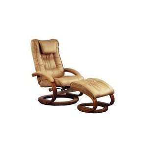  Mac Motion Microfiber Recliner and Ottoman Set, Mocha with 