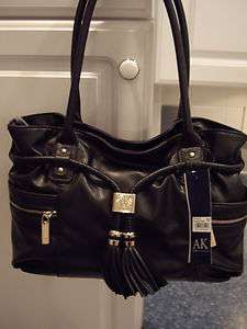 ANNE KLEIN PURSE/HANDBAG~BLACK FAUX LEATHER~NEW WITH TAG~$89.00 
