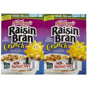 Kelloggs Raisin Bran Crunch Cereal, 18.2 oz, 2 ct (Quantity of 2)