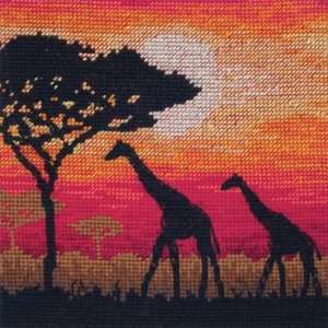  Giraffe Silhouette (African Giraffes)   Cross Stitch Kit 