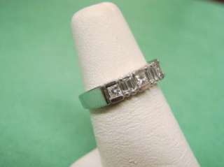 Diamond & Platinum Wedding or Anniversary Band Ring Sz 4 3/4  