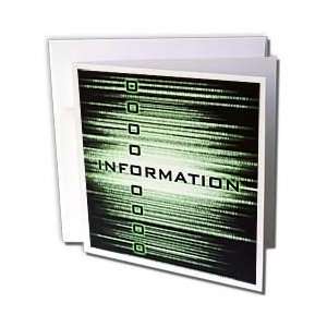 Information featuring binary rendition of data information in matrix 