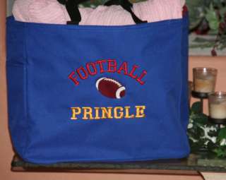 Custom Embroidered Football Tote Bag Personalized Name  