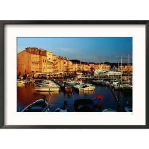  Boats and Buildings at Port, St. Tropez, France Framed 