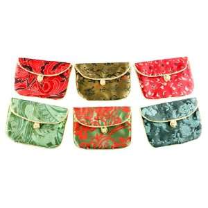   Coin Purse with Cheongsam Floral Design Red