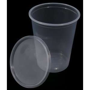 32 oz. Microwavable Translucent Round Deli Container and 