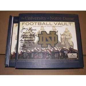  Notre Dame Football Vault Book Signed By 3+parseghian 