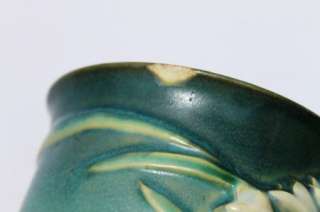 Vintage Roseville Fressia Art Pottery Matte Green Two Handled VASE 123 