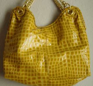 ANTONIO MELANI Faux Croc Saffron Yellow Bag NWT NEW  