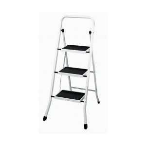  Step Stool with Mats   3 Step (White) (42 H x 18 W 