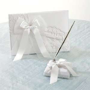  Lovely Lace Guest Book and Pen Set Style DB38GBPW Arts 