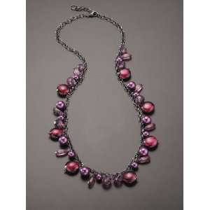  Ulla Popken Carol Dauplaise Necklace   Plum, One Size 