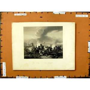  C1800 War Battle Ausfall Horeses Soldiers Weapons Print 